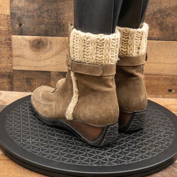 AQUATALIA WOMENS BOOTS PULL ON ZIP UP BROWN SUEDE OUTDOOR CASUAL SIZE 8.5 - Picture 6 of 9